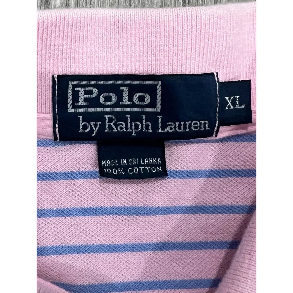 Ralph Lauren Mens Pink Blue Polo Shirt Green Pony Logo Americana Ivy league Y2K